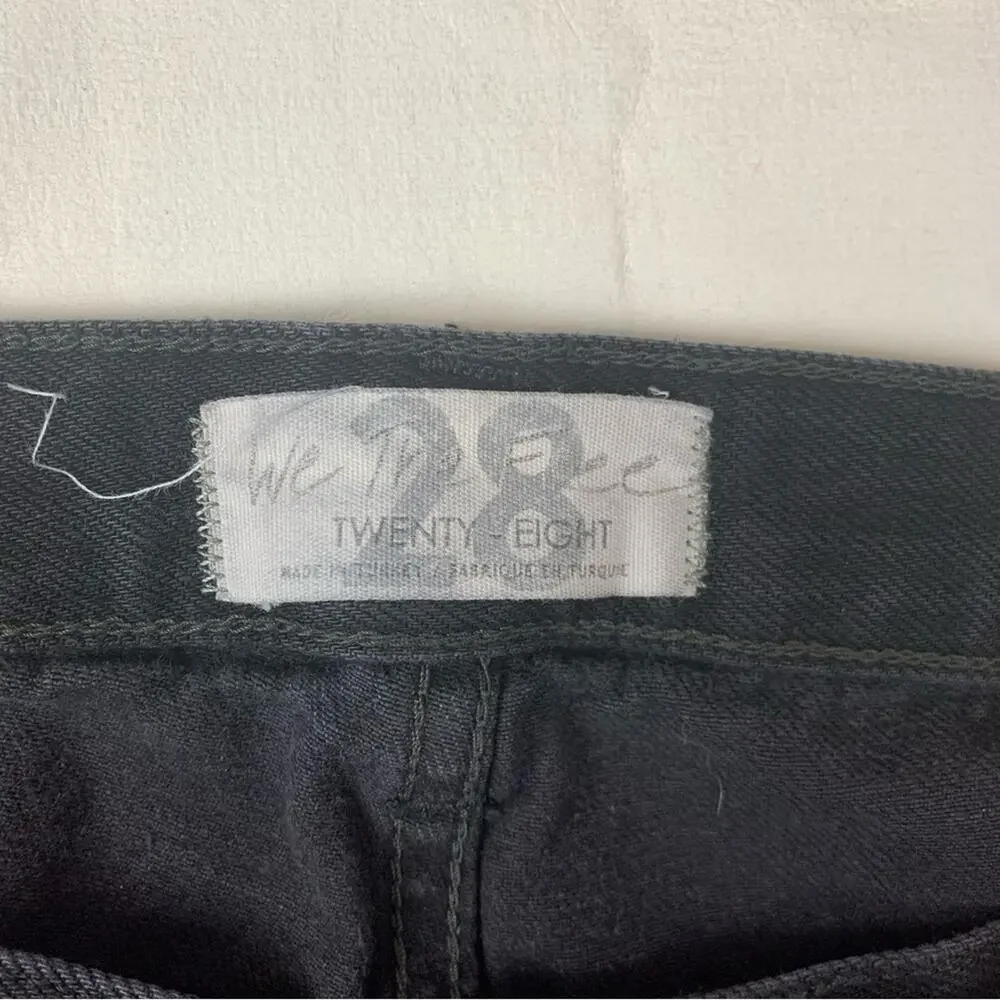 We the Free size 28 Black Distressed Wide Leg crop Jeans